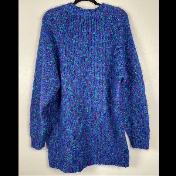 Vintage Valerie Stevens Speckled Blue and Purple Sweater - Picture 2 of 4